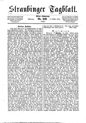 Straubinger Tagblatt Mittwoch 18. Oktober 1871