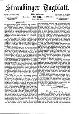 Straubinger Tagblatt Donnerstag 19. Oktober 1871