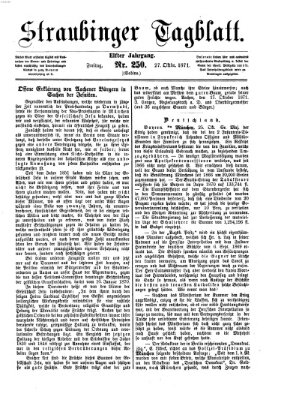 Straubinger Tagblatt Freitag 27. Oktober 1871