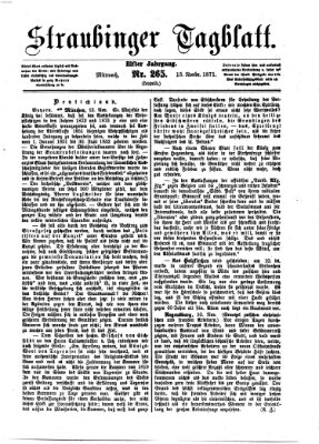 Straubinger Tagblatt Mittwoch 15. November 1871