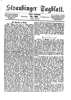 Straubinger Tagblatt Donnerstag 16. November 1871