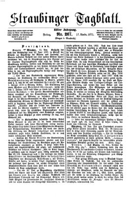 Straubinger Tagblatt Freitag 17. November 1871