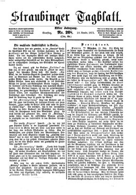 Straubinger Tagblatt Samstag 18. November 1871