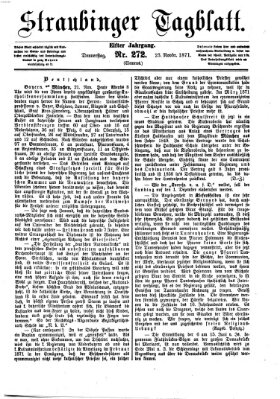 Straubinger Tagblatt Donnerstag 23. November 1871