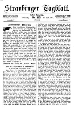 Straubinger Tagblatt Donnerstag 21. Dezember 1871