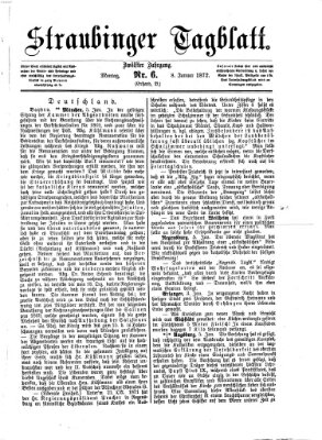 Straubinger Tagblatt Montag 8. Januar 1872