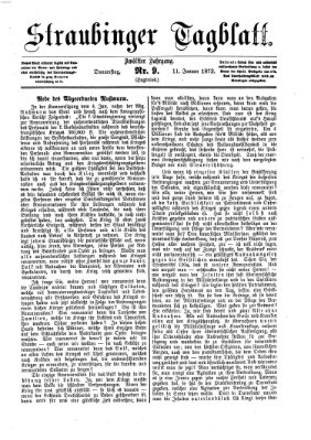 Straubinger Tagblatt Donnerstag 11. Januar 1872