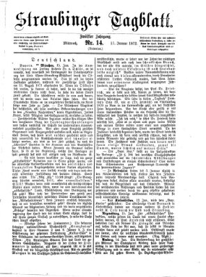 Straubinger Tagblatt Mittwoch 17. Januar 1872