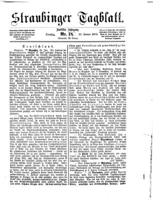 Straubinger Tagblatt Dienstag 23. Januar 1872