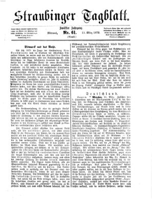 Straubinger Tagblatt Mittwoch 13. März 1872