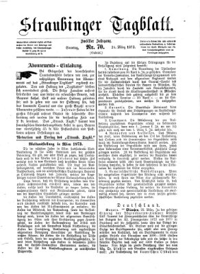 Straubinger Tagblatt Sonntag 24. März 1872