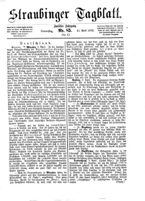 Straubinger Tagblatt Donnerstag 11. April 1872