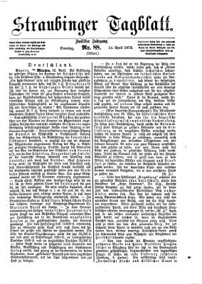 Straubinger Tagblatt Sonntag 14. April 1872