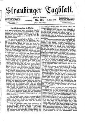 Straubinger Tagblatt Donnerstag 16. Mai 1872