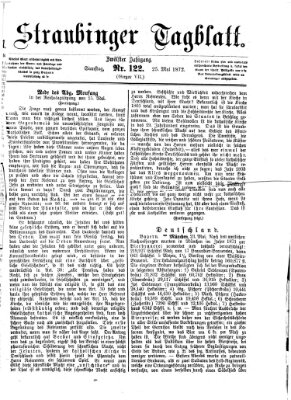 Straubinger Tagblatt Samstag 25. Mai 1872