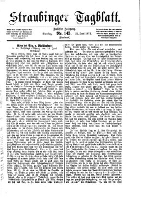 Straubinger Tagblatt Samstag 22. Juni 1872