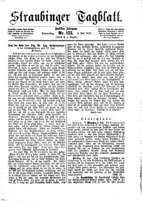 Straubinger Tagblatt Donnerstag 4. Juli 1872