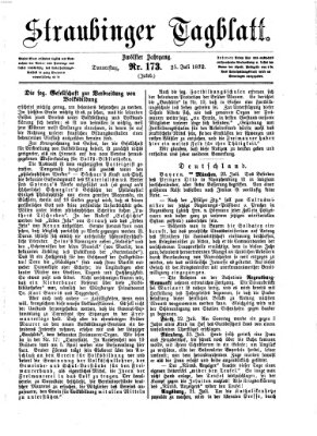 Straubinger Tagblatt Donnerstag 25. Juli 1872