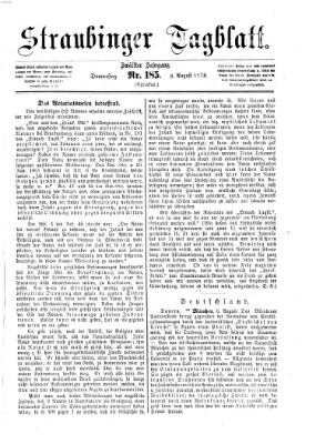 Straubinger Tagblatt Donnerstag 8. August 1872