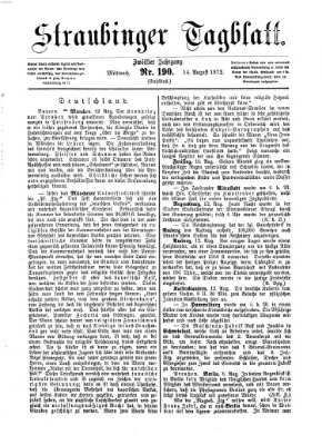 Straubinger Tagblatt Mittwoch 14. August 1872