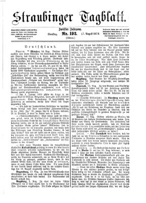 Straubinger Tagblatt Samstag 17. August 1872