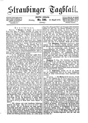 Straubinger Tagblatt Sonntag 25. August 1872