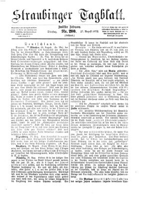 Straubinger Tagblatt Dienstag 27. August 1872