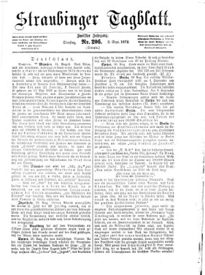 Straubinger Tagblatt Montag 2. September 1872