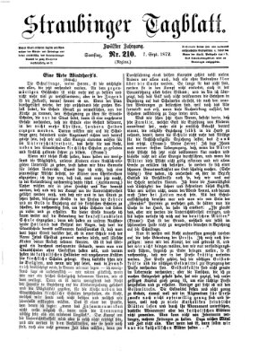 Straubinger Tagblatt Samstag 7. September 1872