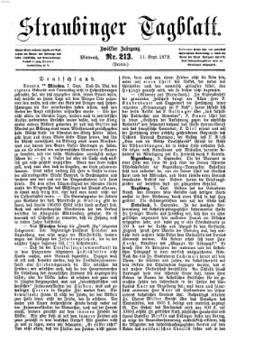 Straubinger Tagblatt Mittwoch 11. September 1872