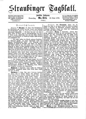 Straubinger Tagblatt Donnerstag 12. September 1872