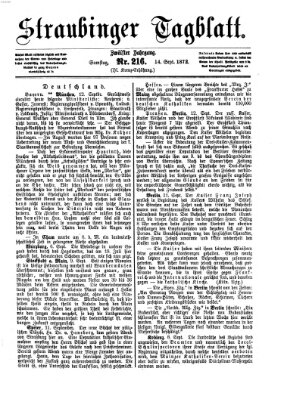 Straubinger Tagblatt Samstag 14. September 1872