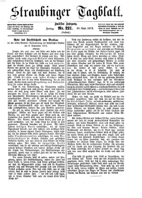 Straubinger Tagblatt Freitag 20. September 1872