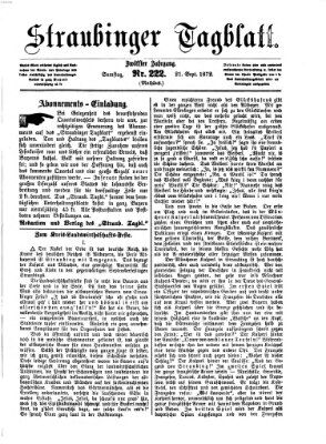 Straubinger Tagblatt Samstag 21. September 1872