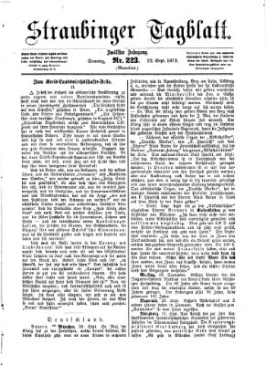 Straubinger Tagblatt Sonntag 22. September 1872