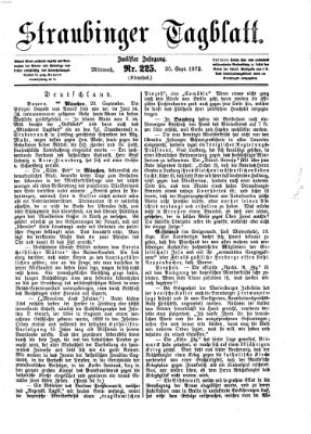 Straubinger Tagblatt Mittwoch 25. September 1872