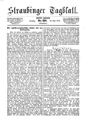 Straubinger Tagblatt Samstag 28. September 1872