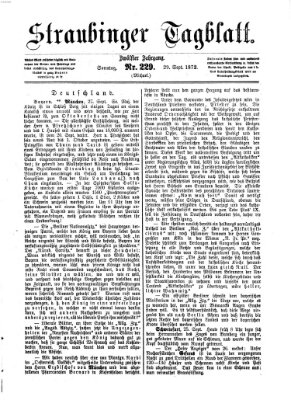 Straubinger Tagblatt Sonntag 29. September 1872