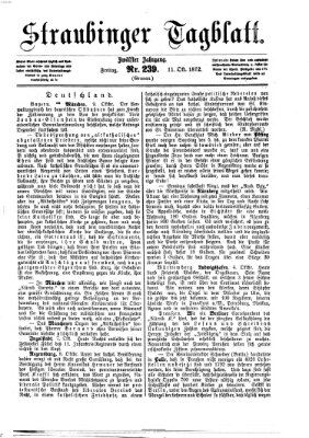 Straubinger Tagblatt Freitag 11. Oktober 1872