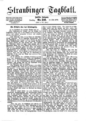 Straubinger Tagblatt Samstag 19. Oktober 1872