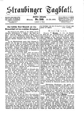 Straubinger Tagblatt Mittwoch 23. Oktober 1872