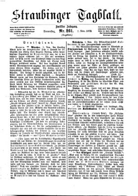 Straubinger Tagblatt Donnerstag 7. November 1872