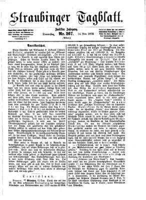 Straubinger Tagblatt Donnerstag 14. November 1872