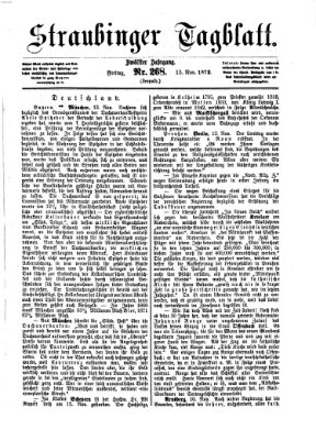 Straubinger Tagblatt Freitag 15. November 1872