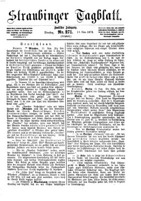 Straubinger Tagblatt Dienstag 19. November 1872