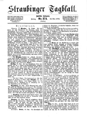 Straubinger Tagblatt Freitag 22. November 1872