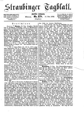 Straubinger Tagblatt Mittwoch 27. November 1872