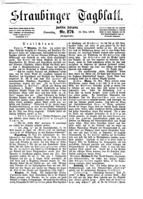 Straubinger Tagblatt Donnerstag 28. November 1872