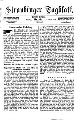 Straubinger Tagblatt Sonntag 15. Dezember 1872