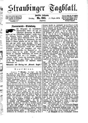 Straubinger Tagblatt Dienstag 17. Dezember 1872